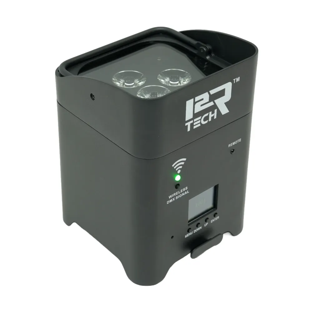 Projecteur PAR LED sur batterie, 6×18 W RGBWA+UV, noir