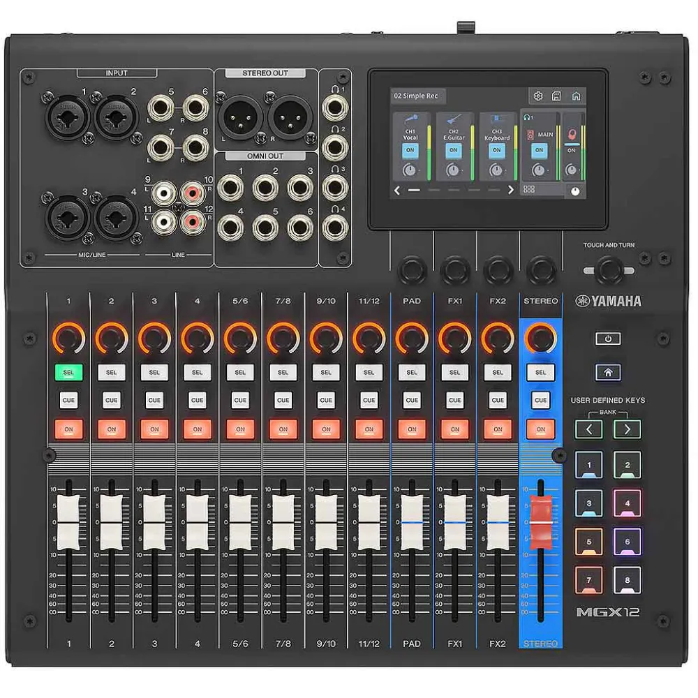 Console de mixage numérique Yamaha MGX12, écran tactile